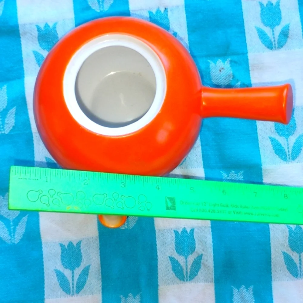 🪆  Teapot ORANGE JAPAN VINTAGE Collectible Retired CERAMIC POTTERY EVC